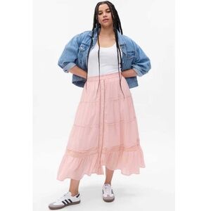 NWT LoveShackFancy x Gap Tiered Maxi Skirt - Pink - Small - $99.95